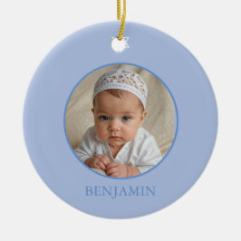 Baby Boy Hebrew Namensfeier Jüdisches Foto Keramik Ornament