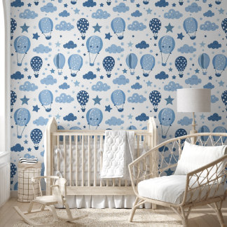 Baby Boy Heißluftballons und Wolken Tapete