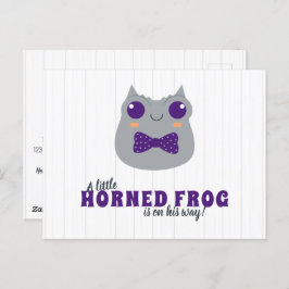 Baby Boy Horned Frog Lila Babydusche Einladung Postkarte