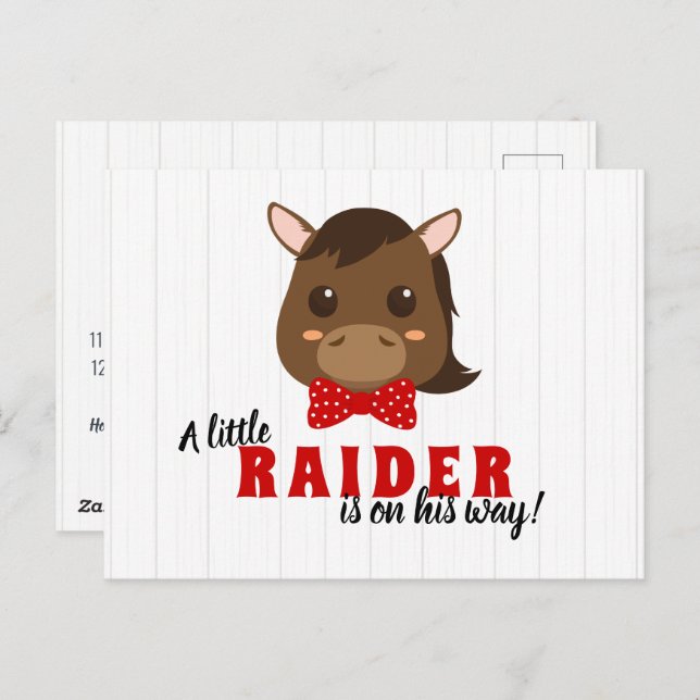 Baby Boy Horse Baby Dusche Einladung Postkarte (Vorne/Hinten)