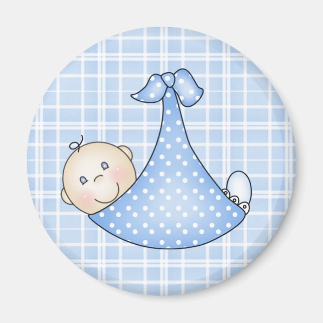 Baby Boy in Blanket Magnet (Vorne)