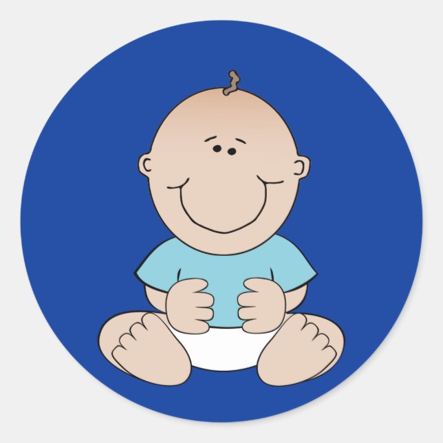 Baby Boy in Blue Shirt Aufkleber (Vorderseite)