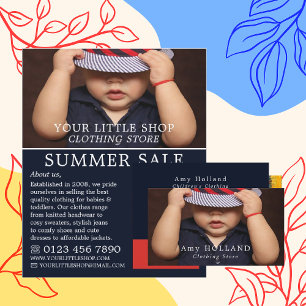 Baby Boy in Hat, Kinderkleidungsgeschäft Flyer