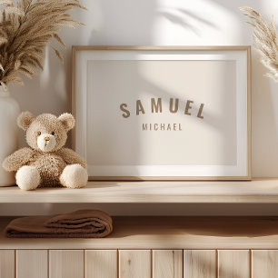 Baby Boy Individuelle Name Print Minimalistisch Si Poster