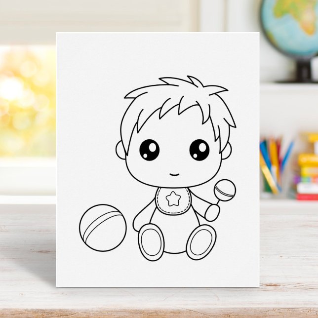 Baby Boy Jumpsuit Coloring Page Poster (Von Creator hochgeladen)