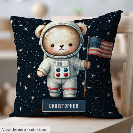 Baby Boy Kissen mit Space Teddy Bear Individuelle