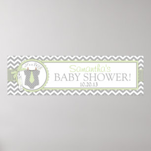 Baby Boy Krawatte Zickzack Print Baby Duschbanner Poster