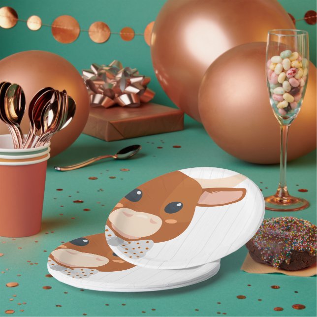 Baby Boy Longhorn Burnt Orange Babydusche Pappteller (Multi)