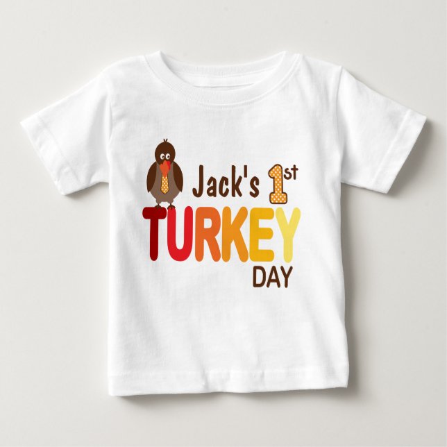 Baby Boy Mein erstes Türkei Day Erntedank Shirt (Vorderseite)