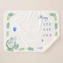 Baby Boy Milestone Sherpa Blanket Monatlich Woche