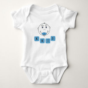 Baby Boy Mischief Face mit Namen Strampler