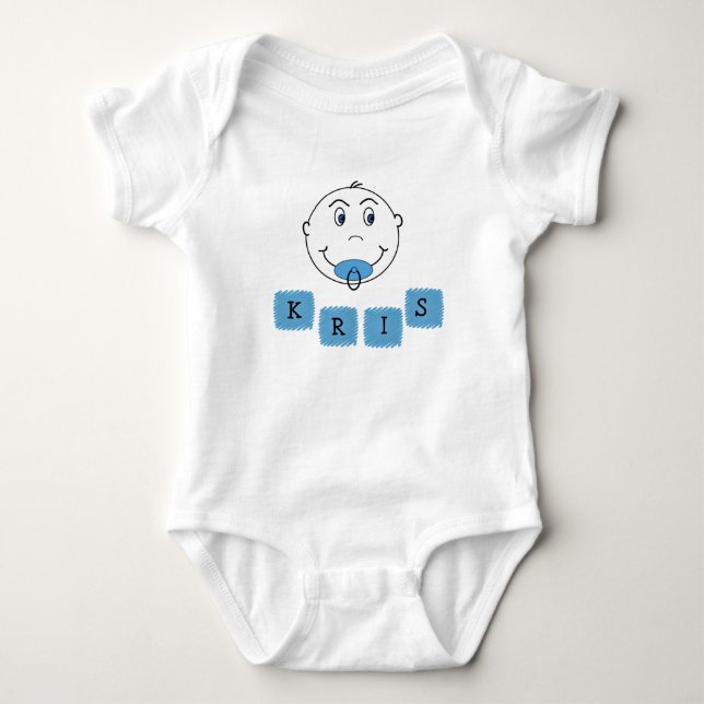 Baby Boy Mischief Face mit Namen Strampler (Vorderseite)