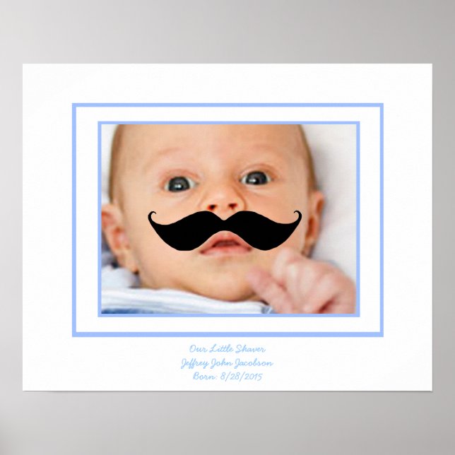 Baby Boy mit Mustache Little Shaver Custom Foto Poster (Vorne)
