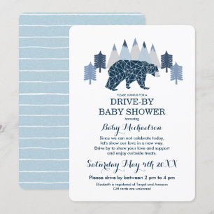 Baby Boy Modernes Bärenantrieb mit Babydusche Einladung