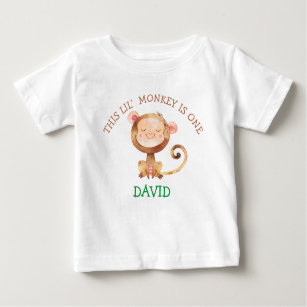 Baby Boy Monkey Erster Geburtstag Kleiner Affe Baby T-shirt