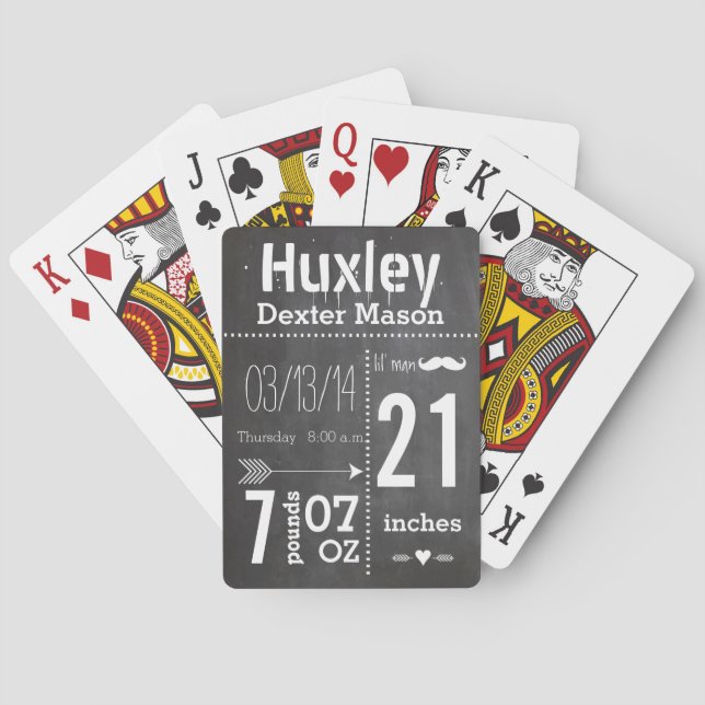 Baby Boy Mustache lil' Man Vintag Retro Spielkarten (Rückseite)