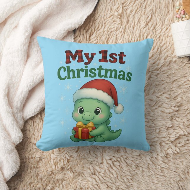 Baby Boy My 1st Christmas Dino Kissen (Decke)