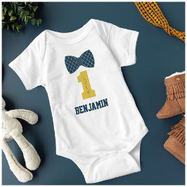 Baby Boy Name Eine Liebe Bow Krawatte Blue Strampler