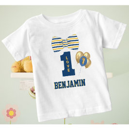 Baby Boy Name Eine Liebe Bow Krawatte Blue T-shirt