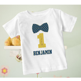 Baby Boy Name Eine Liebe Bow Krawatte Blue T-shirt