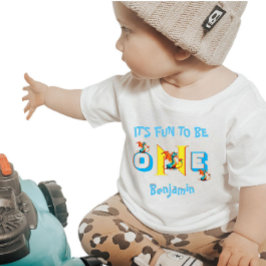 Baby Boy Name One Dinosaurier Niedlich T-shirt
