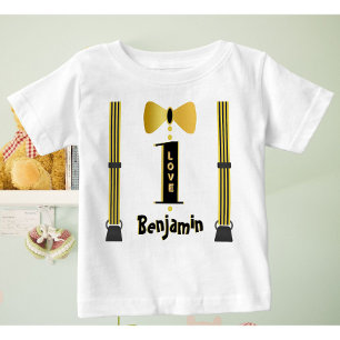 Baby Boy Name One Liebe Tuxedo Baby T-shirt