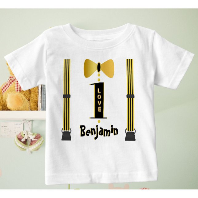 Baby Boy Name One Liebe Tuxedo Baby T-shirt (Von Creator hochgeladen)
