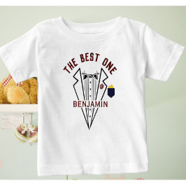 Baby Boy Name One Liebe Tuxedo T-shirt