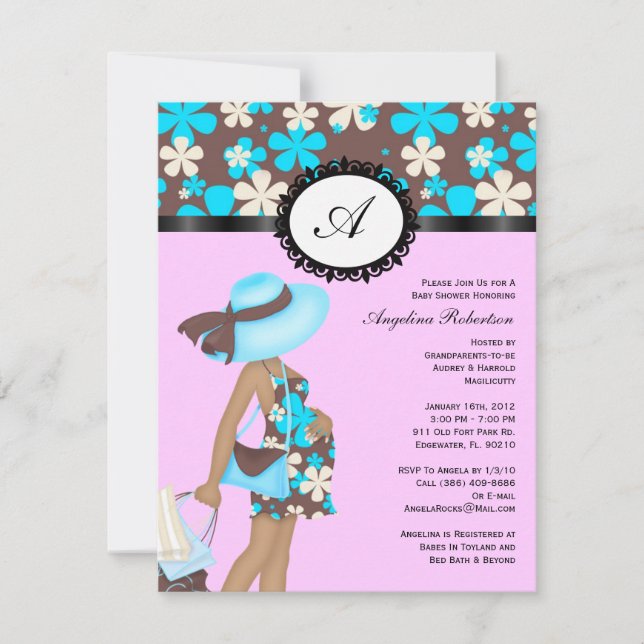 Baby Boy oder Mädchen Blue & Pink Niedlich Dusche  Einladung (Vorderseite)