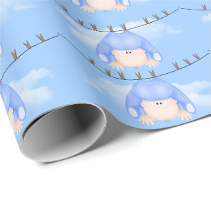 Baby Boy on Clothesline Geschenkpapier