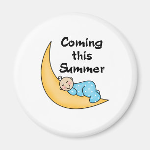 Baby Boy on Moon Summer Magnet