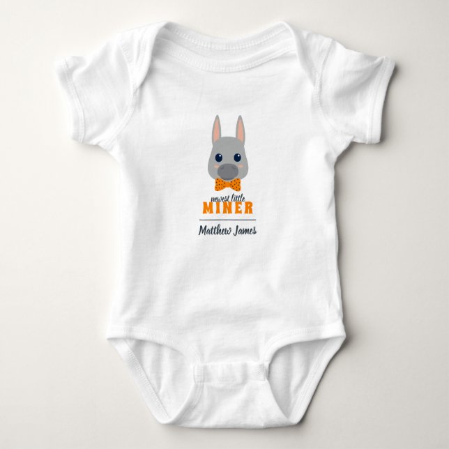 Baby Boy Orange Donkey Bodysuit Baby Strampler (Vorderseite)