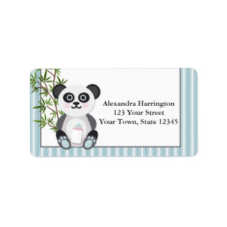 Baby Boy Panda, Streifen Adressaufkleber