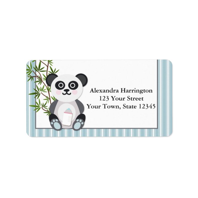 Baby Boy Panda, Streifen Adressaufkleber (Vorne)