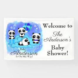 Baby Boy Pandas Baby Dusche Banner