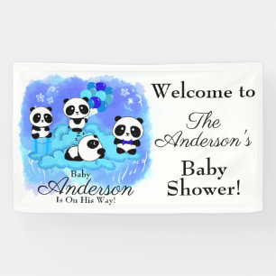 Baby Boy Pandas Baby Dusche Banner