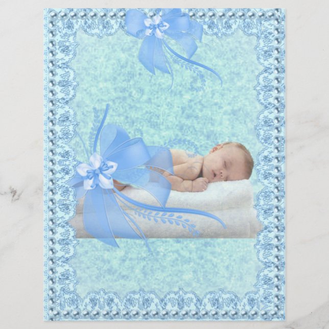 Baby Boy Paper mit Lace and Pearls Scrapbooking (Vorderseite)