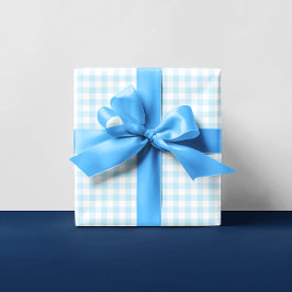 Baby Boy Pastel Blue Gingham Kariert Multi Geschenkpapier Set