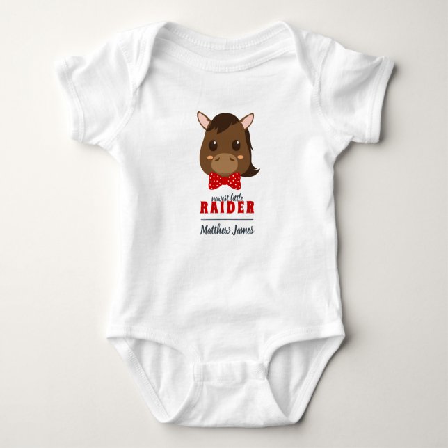 Baby Boy Pferd Red & Black Bodysuit Strampler (Vorderseite)