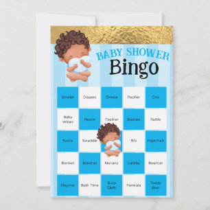 Baby Boy Pink and Gold Baby Dusche Bingo Spiel