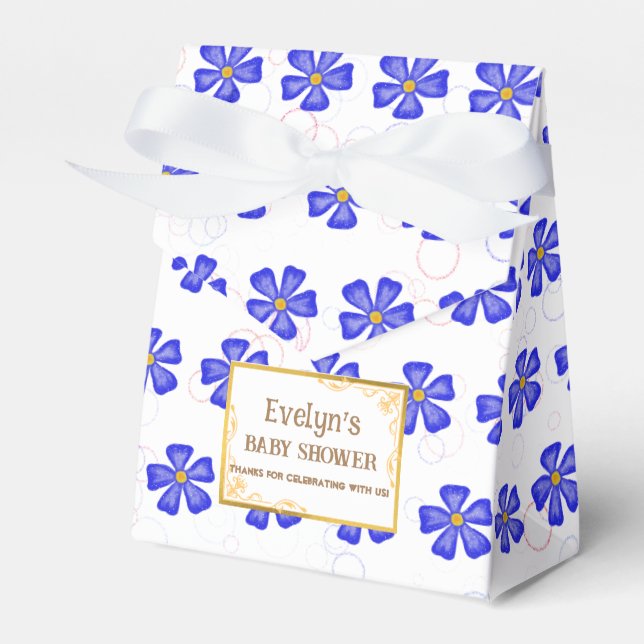 Baby Boy Pink Blume Gefälligkeitsbox Geschenkschachtel (Vorderseite)