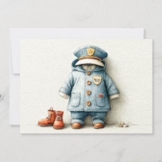 Baby Boy Police 1. Geburtstag Party Einladung