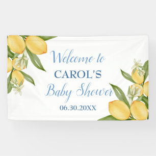 Baby Boy Positano Lemons Blue Baby Dusche Hintergr Banner