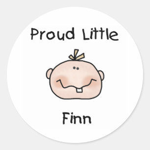 Baby Boy Proud Little Finn Runder Aufkleber