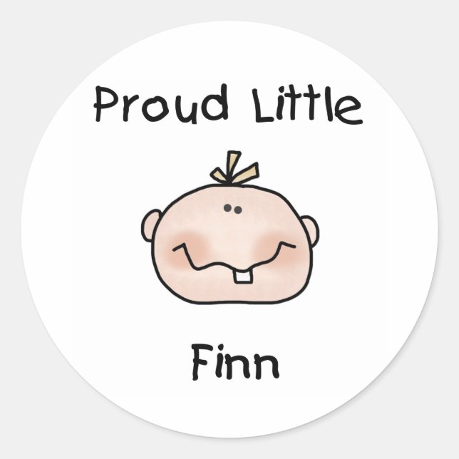 Baby Boy Proud Little Finn Runder Aufkleber (Vorderseite)