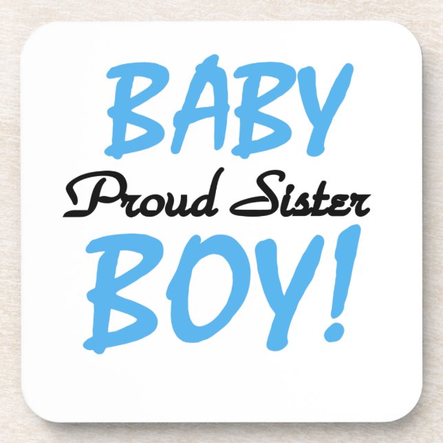 Baby Boy Proud Schwester Geschenke Getränkeuntersetzer (Vorderseite)