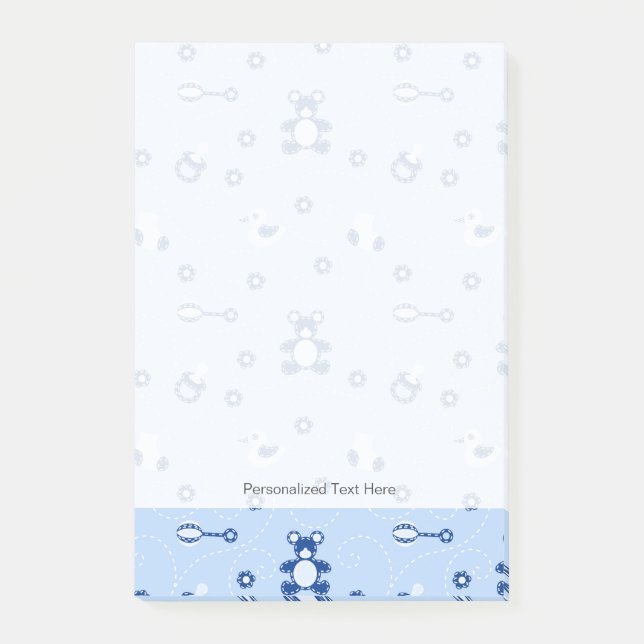 Baby-Boy Quilt-Muster Post-it Klebezettel (Vorderseite)