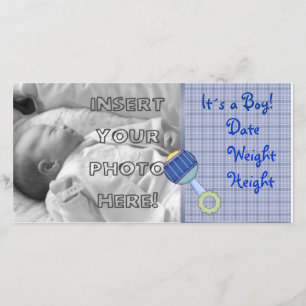Baby Boy Rattle Ankündigung