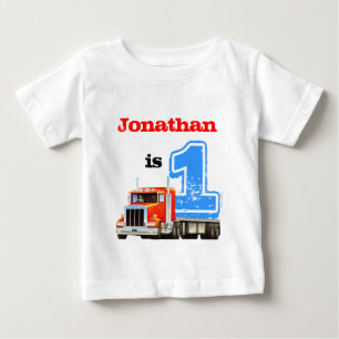 Baby Boy Red Flat Bed Truck 1. Geburtstag T-shirt