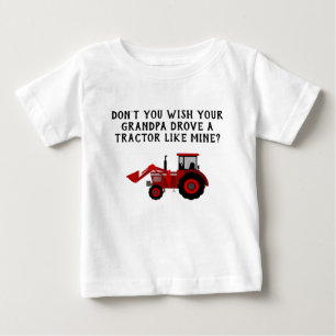 Baby Boy Red Tractor Grandpa Funny T-shirt